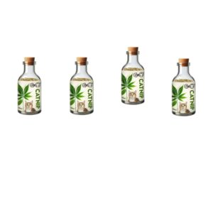 Gigo Catnip Value Pack (4 Bottles) – Premium Potent Catnip for Play Stimulation & Stress Relief | Multi-Cat Home Saver Pack